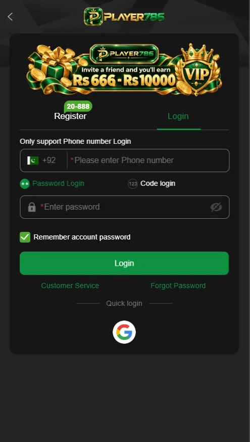 Player786 Login